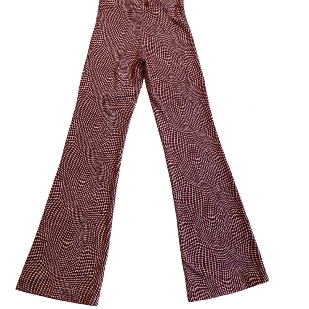 UO Bryn Flare Maroon Pull On Knit Pants - Picture 2 of 5